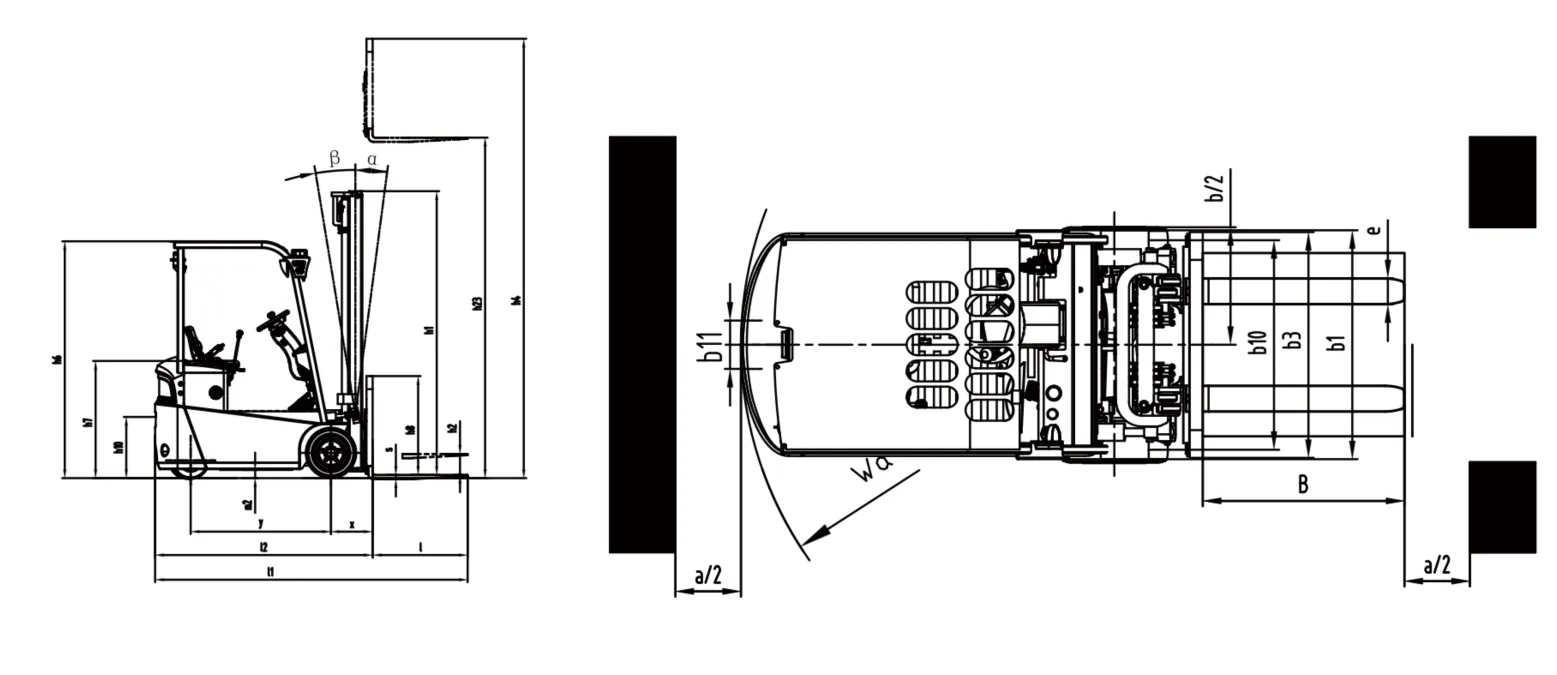 Three-fulcrum lithium battery electric forklift BYD-C12T(figure1)